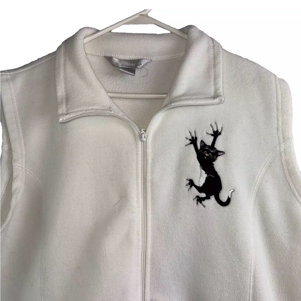 Tri-Mountain Women’s 2X-Large Vest Fleece Full Zip 2XL XXL White Black Winter